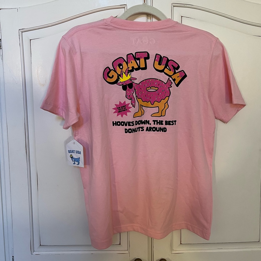 GOAT USA Pink Donut Graphic Tee NWT